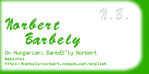 norbert barbely business card